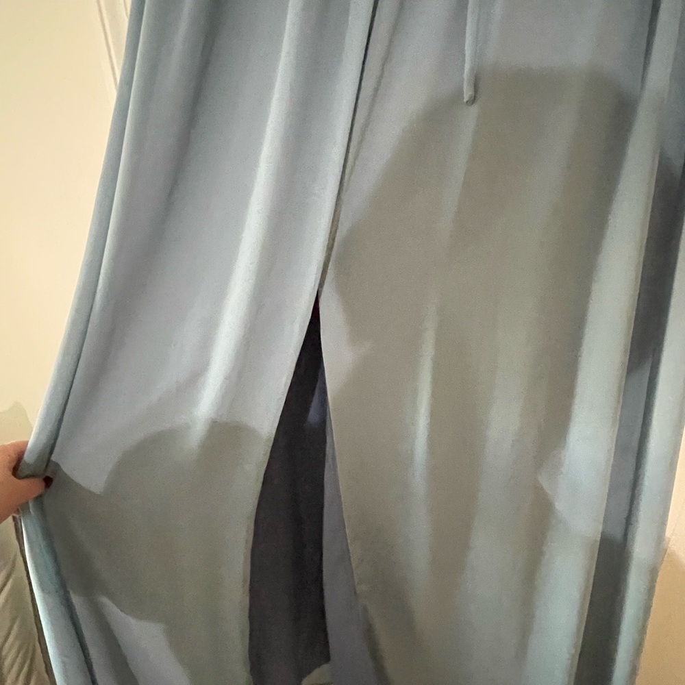 NWT Lulus I'm All Yours Slate Blue Ruffled Maxi Dress - Size L - Picture 5 of 7